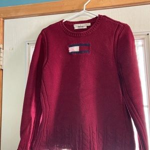 Tommy Hilfiger large burgundy sweater